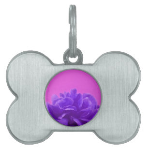 Elegant Purple Raspberry Floral Pet Tag
