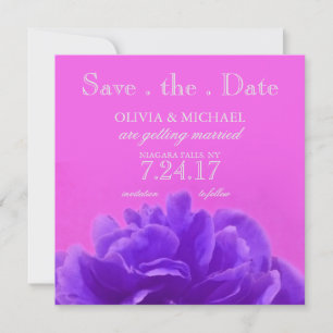 Elegant Purple Raspberry Floral Save The Date Invitation
