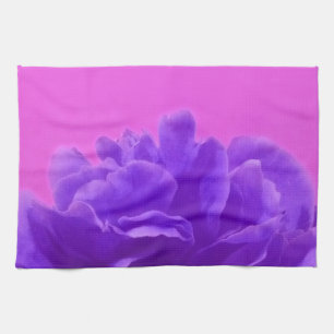 Elegant Purple Raspberry Floral Tea Towel