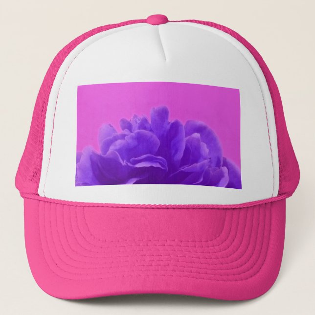 Elegant Purple Raspberry Floral Trucker Hat (Front)