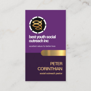 Elegant Purple Religious Ichthus Fish Pastor Business Card