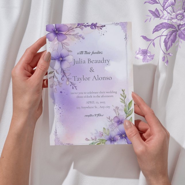 Elegant Purple Rose Wedding Invite (Creator Uploaded)