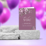 Elegant Purple Roses 60th Birthday Thank You<br><div class="desc">Elegant Purple Roses 60th Birthday Thank You. Most lettering is editable - click the "Customise Further" button to edit. Matching items available.</div>