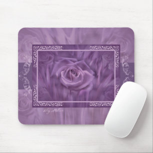 Elegant Purple Roses Mouse Pad