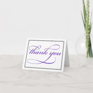 Elegant Purple Script Thank You Note Card