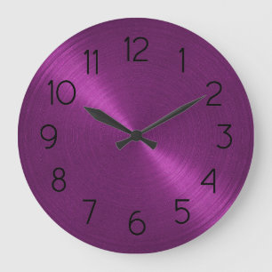 Elegant Purple Sheen Large Clock