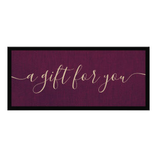 Elegant Purple Signature Script Gift Certificate