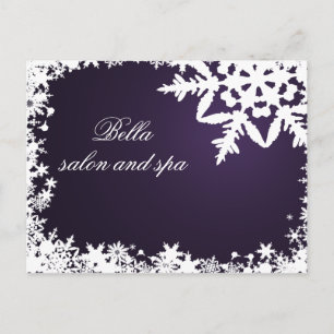elegant purple snowflakes business ThankYou Cards