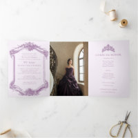 Elegant Purple Spanish Quinceañera 15th Birthday