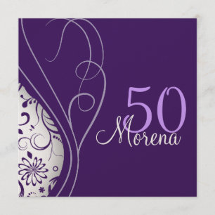 Elegant purple Square Invitation