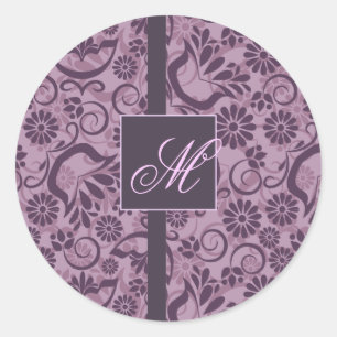Elegant purple sticker with Monogram