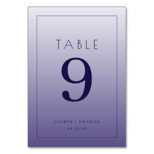 Elegant Purple Table Number