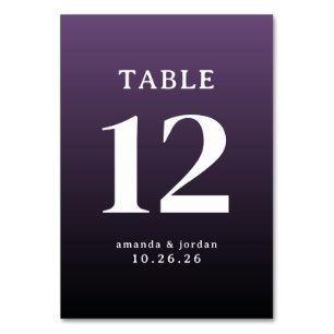 Elegant Purple Table Number