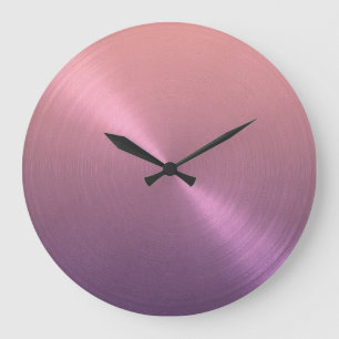 Elegant Purple to Pink Ombre Gradient Large Clock