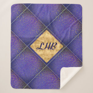 Elegant Purple Trellis Pattern Sherpa Blanket