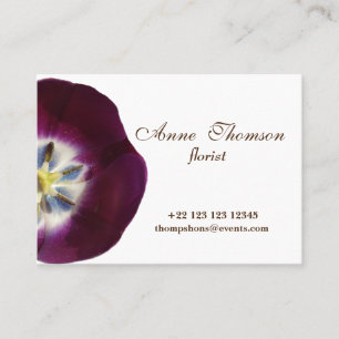 Elegant Purple Tulip Detail Business Card