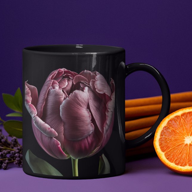 'Elegant Purple Tulip' Mug 15 or 18 oz (Designed for those who appreciate the finer things in life.)