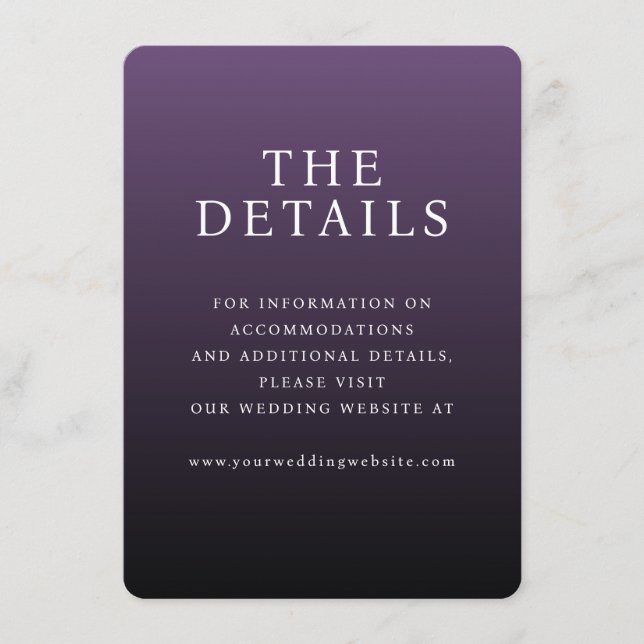 Elegant Purple Typographic Enclosure Card (Front)