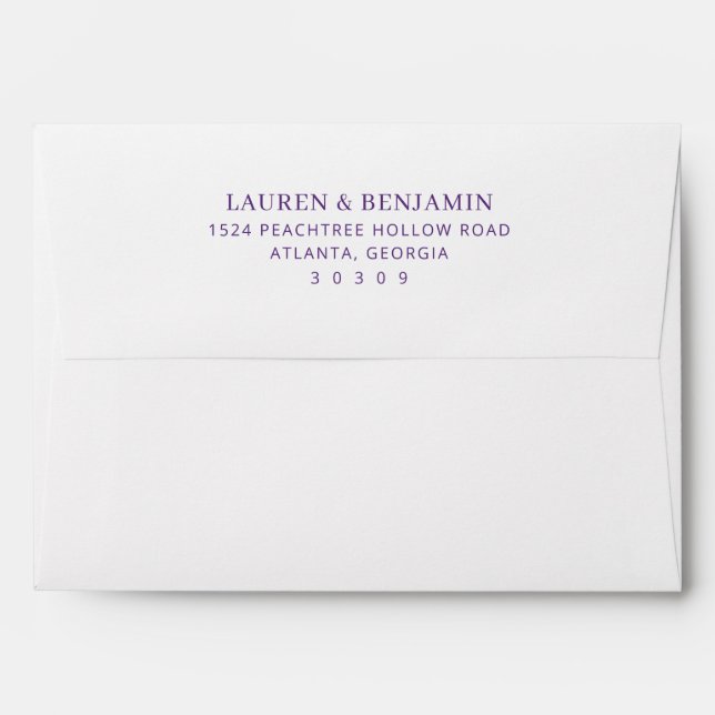 Elegant Purple Typographic Envelope (Back (Top Flap))