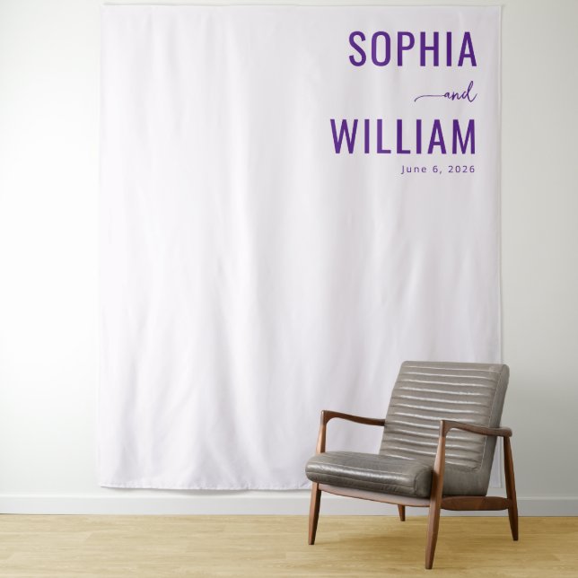 Elegant Purple Typographic Tapestry (In Situ)