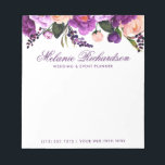 Elegant Purple Ultra Violet Watercolor Floral Notepad<br><div class="desc">Elegant Purple Ultra Violet Watercolor Floral Notepad</div>