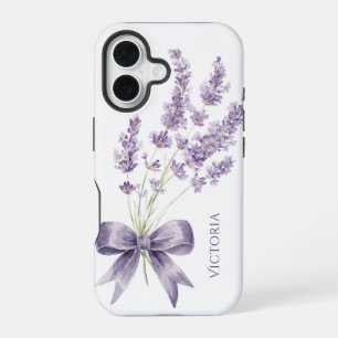 Elegant Purple Vintage Ribbon Personalised iPhone 16 Case