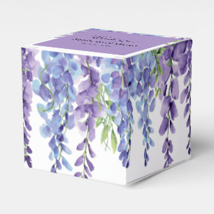 Elegant Purple Violet Florals Wedding Favour Box