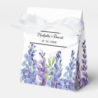 Elegant Purple Violet Florals Wedding Favour Box