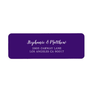 Elegant Purple Violet White Script Wedding