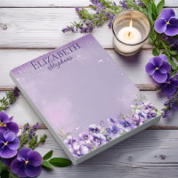 Elegant Purple Violets Boho Floral - Name