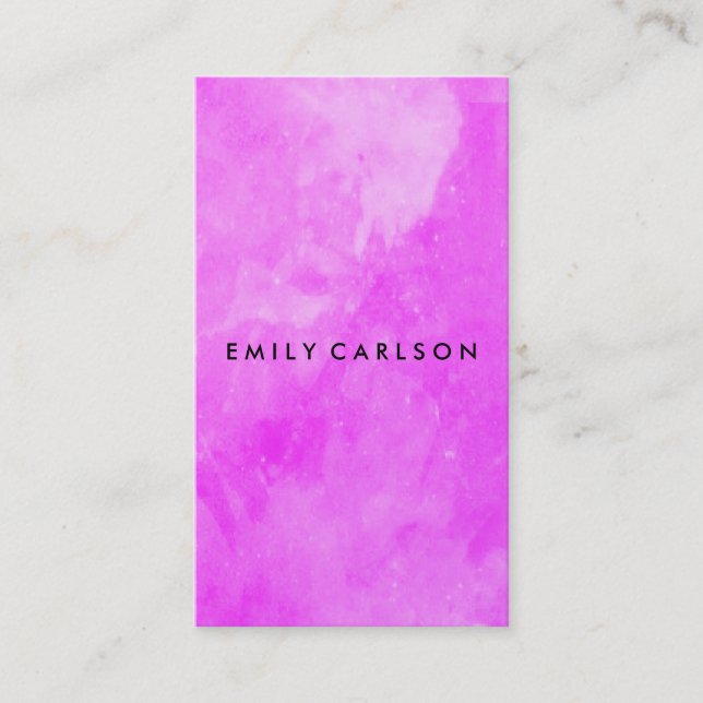 Elegant Purple Watercolor Brushed Business Card (Front)