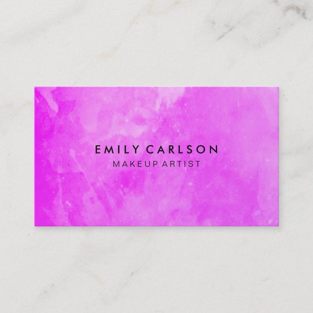 Elegant Purple Watercolor Brushed Business Card (Front)