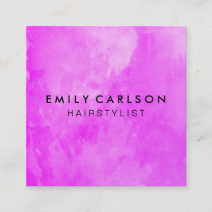 Elegant Purple Watercolor Brushed Square Business Card