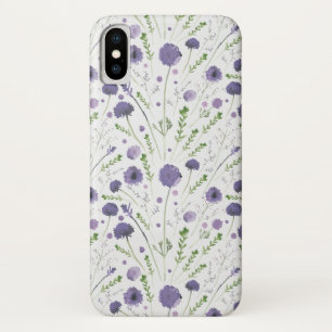 Elegant Purple Watercolor Floral Pattern Case-Mate iPhone Case