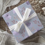 Elegant Purple Watercolor floral pattern  Wrapping Paper<br><div class="desc">Enhance any gift with our modern floral design gift wrap, adding a special touch to your presents. This pretty boho wrapping paper features elegant watercolor florals on a pristine white background. The all-over repeating pattern in shades of purple and blue is perfect for weddings, bridal showers, birthdays, and more. Elevate...</div>