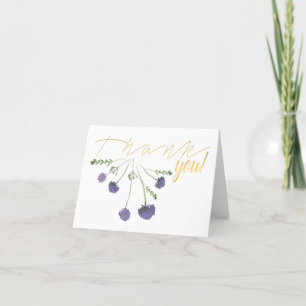 Elegant Purple Watercolor Floral Thank You
