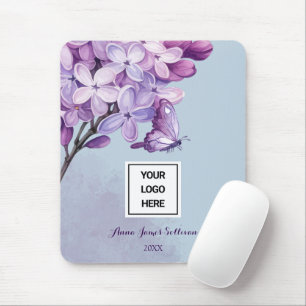 Elegant Purple Watercolor Floral Wedding Planner Mouse Pad