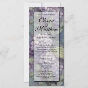 Elegant purple watercolor floral Wedding program