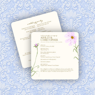 Elegant Purple Watercolor Wildflower Wedding Programme