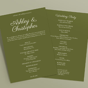 Elegant Purple Watercolor Wildflower Wedding Programme