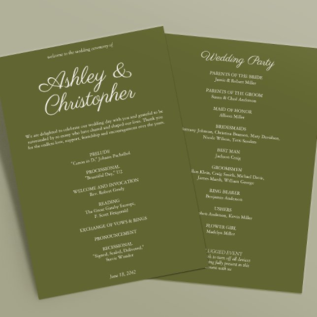 Elegant Purple Watercolor Wildflower Wedding Programme (Creator Uploaded)