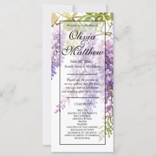 Elegant purple watercolor wisteria floral