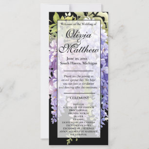 Elegant purple watercolor wisteria floral 