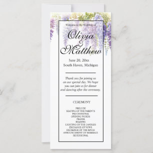 Elegant purple watercolor wisteria floral 