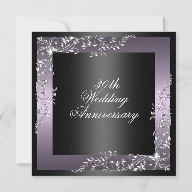 Elegant Purple wedding anniversary Invitation (Front)