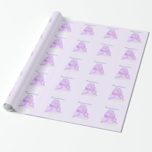 Elegant Purple Wedding Cake Wrapping Paper