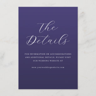 Elegant Purple Wedding Details Enclosure Card