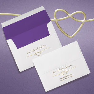 Elegant Purple Wedding Envelope