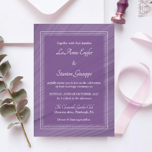 Elegant Purple Wedding Invitation   Dotted Frame