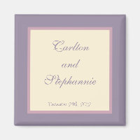 Elegant Purple Wedding Magnet Favour